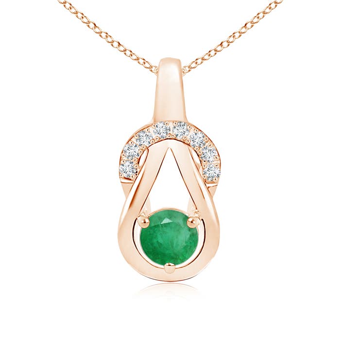 A - Emerald / 0.55 CT / 14 KT Rose Gold