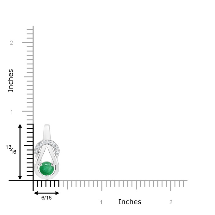 5mm A Emerald Infinity Knot Pendant with Diamonds in White Gold product image