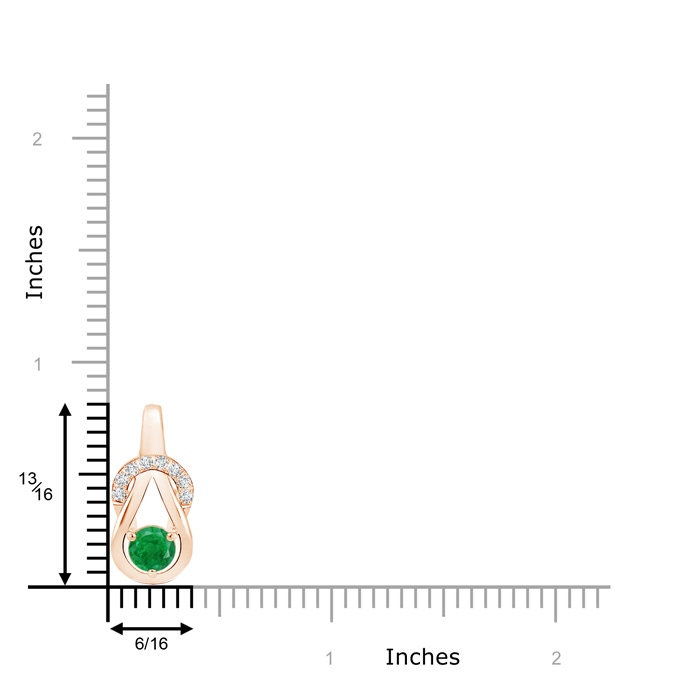 5mm AA Emerald Infinity Knot Pendant with Diamonds in Rose Gold product image