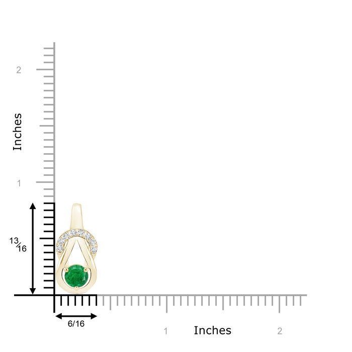 5mm AA Emerald Infinity Knot Pendant with Diamonds in Yellow Gold product image