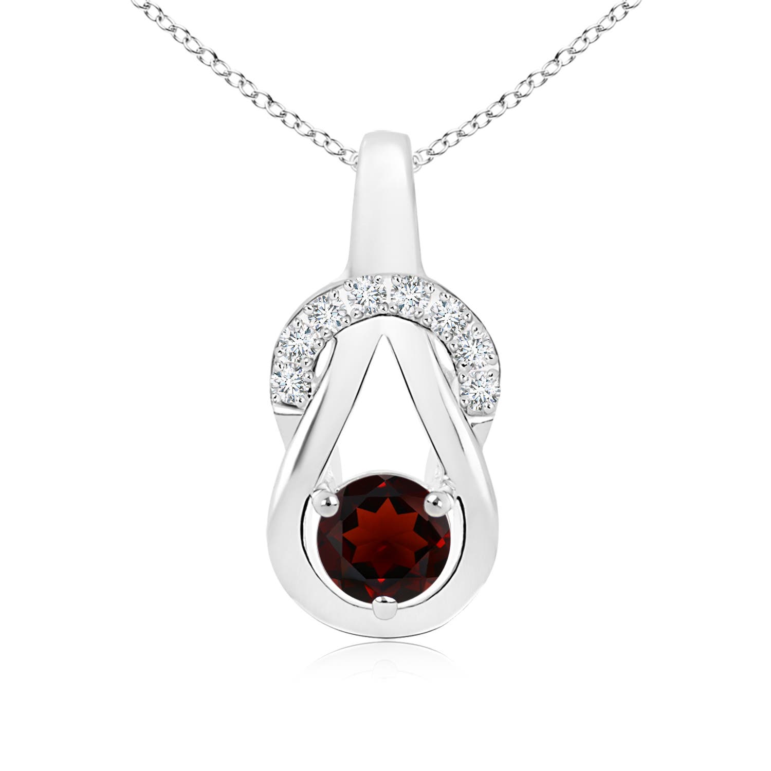 AA - Garnet / 0.7 CT / 14 KT White Gold