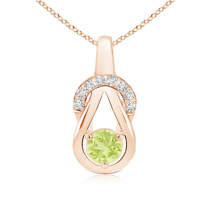 A - Peridot / 0.65 CT / 14 KT Rose Gold