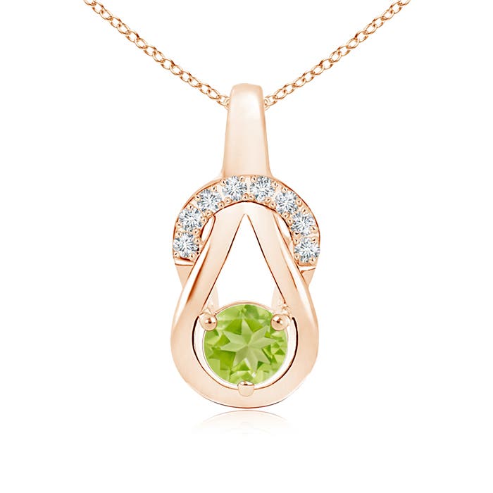 AA - Peridot / 0.65 CT / 14 KT Rose Gold