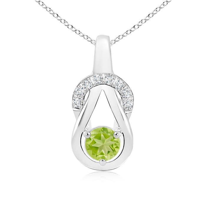 AA - Peridot / 0.65 CT / 14 KT White Gold