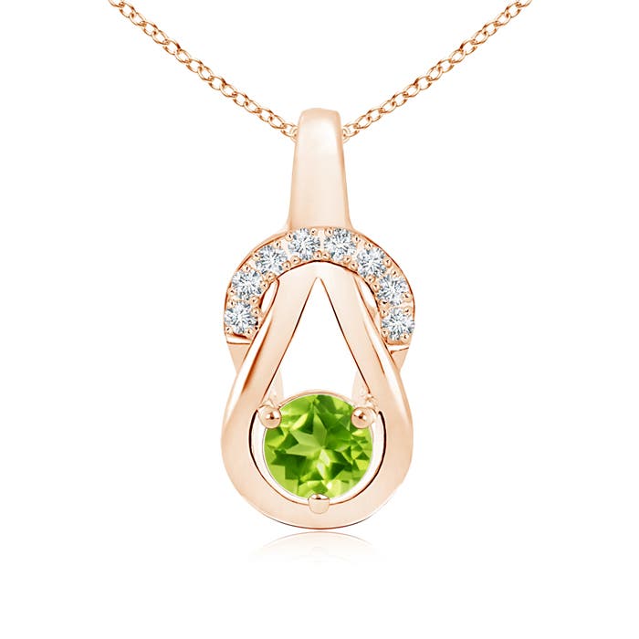 AAA - Peridot / 0.65 CT / 14 KT Rose Gold