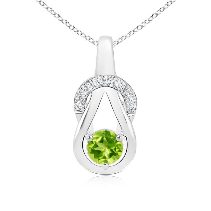 AAA - Peridot / 0.65 CT / 14 KT White Gold