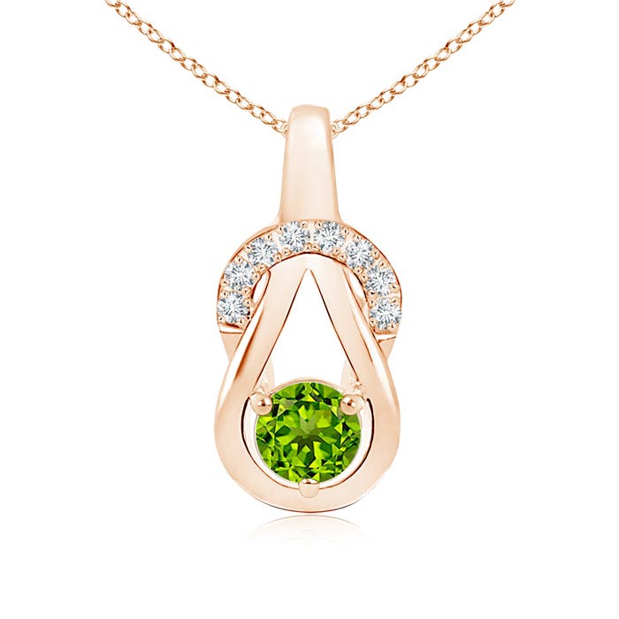 AAAA - Peridot / 0.65 CT / 14 KT Rose Gold