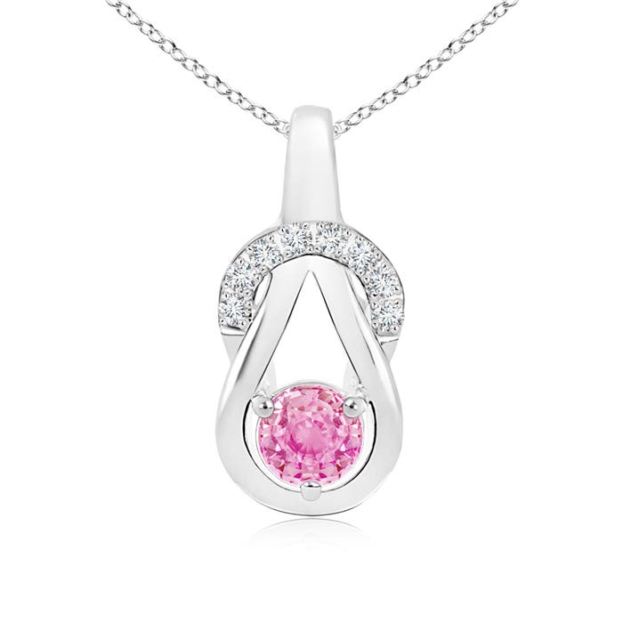 A - Pink Sapphire / 0.7 CT / 14 KT White Gold