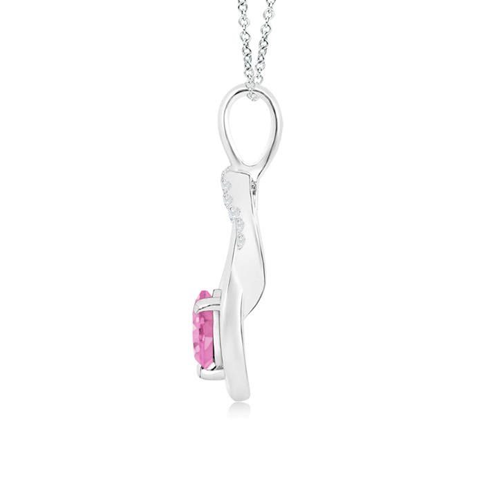 A - Pink Sapphire / 0.7 CT / 14 KT White Gold