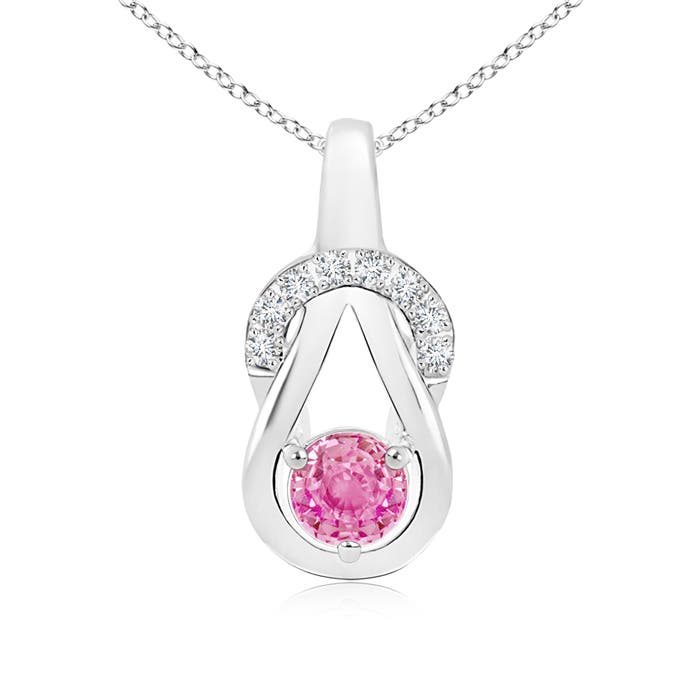 AA - Pink Sapphire / 0.7 CT / 14 KT White Gold