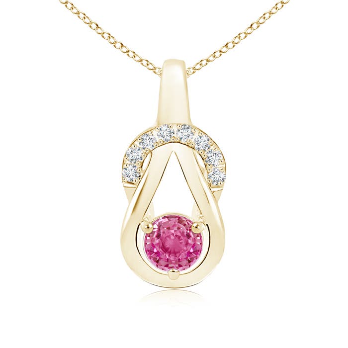 AAA - Pink Sapphire / 0.7 CT / 14 KT Yellow Gold