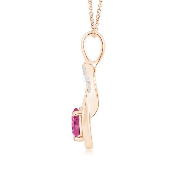 AAAA - Pink Sapphire / 0.7 CT / 14 KT Rose Gold