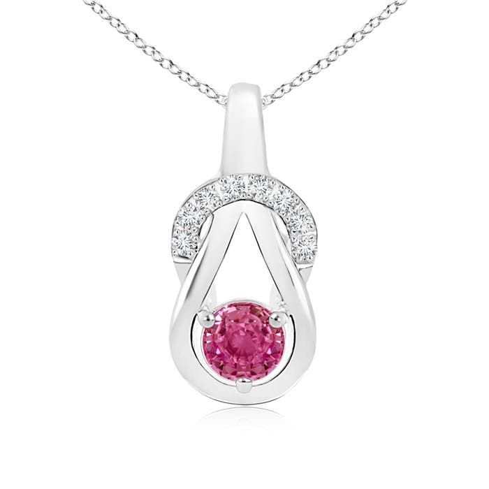 AAAA - Pink Sapphire / 0.7 CT / 14 KT White Gold