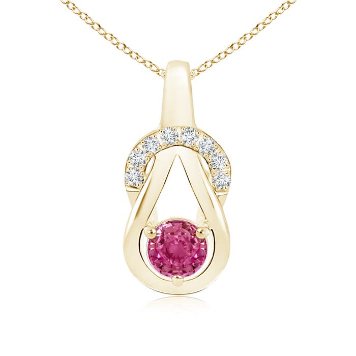 AAAA - Pink Sapphire / 0.7 CT / 14 KT Yellow Gold