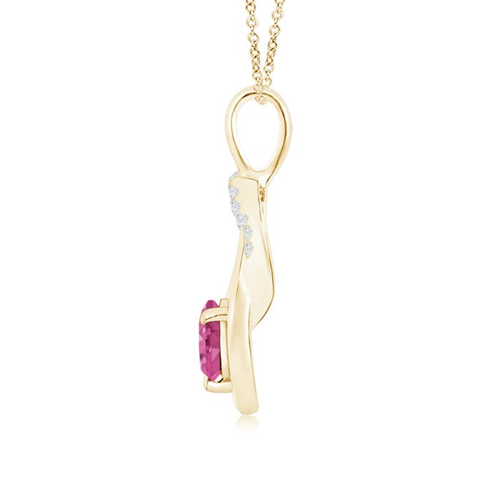 AAAA - Pink Sapphire / 0.7 CT / 14 KT Yellow Gold