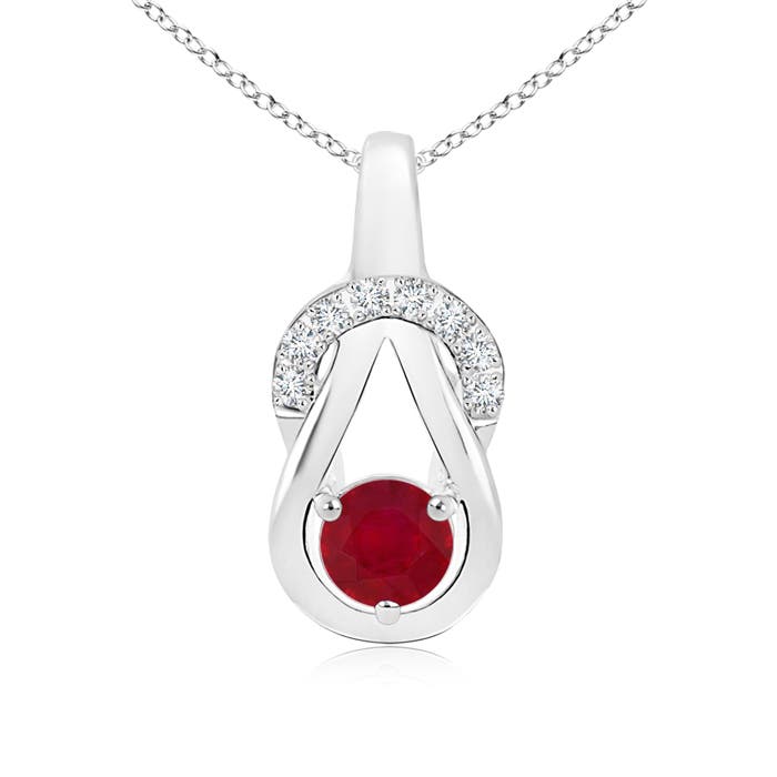 AA - Ruby / 0.7 CT / 14 KT White Gold