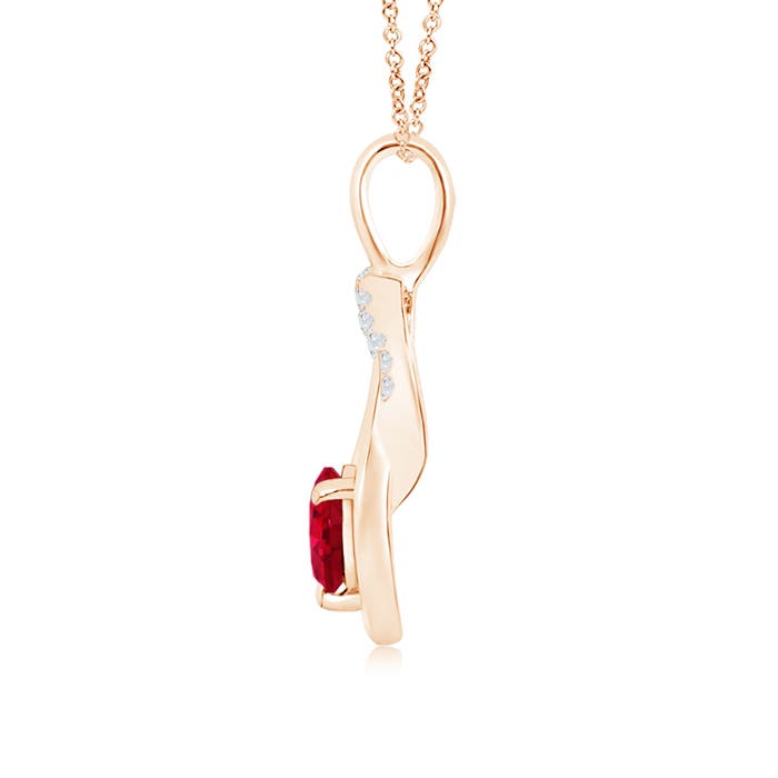 AAA - Ruby / 0.7 CT / 14 KT Rose Gold