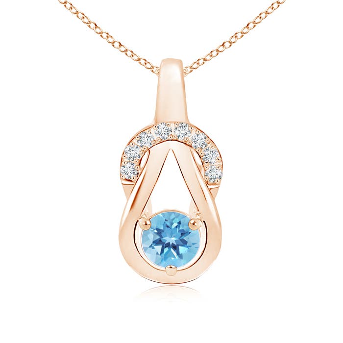 A - Swiss Blue Topaz / 0.7 CT / 14 KT Rose Gold