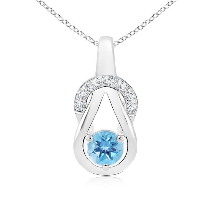 A - Swiss Blue Topaz / 0.7 CT / 14 KT White Gold