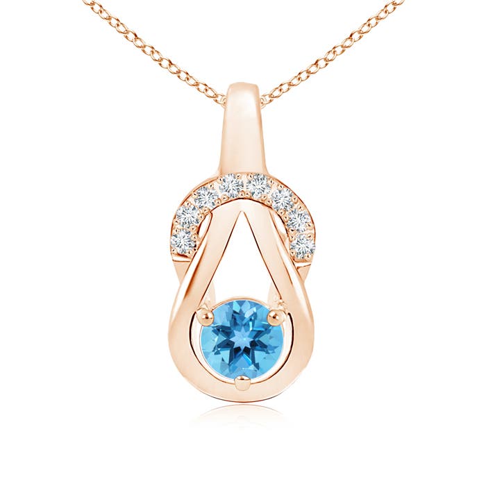 AA - Swiss Blue Topaz / 0.7 CT / 14 KT Rose Gold