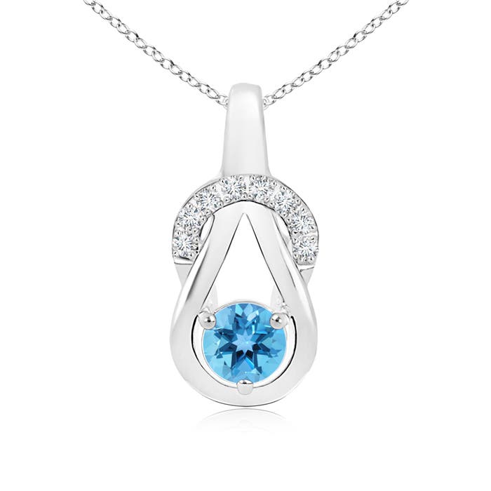 AA - Swiss Blue Topaz / 0.7 CT / 14 KT White Gold