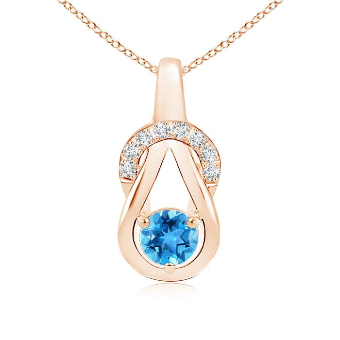 AAA - Swiss Blue Topaz / 0.7 CT / 14 KT Rose Gold