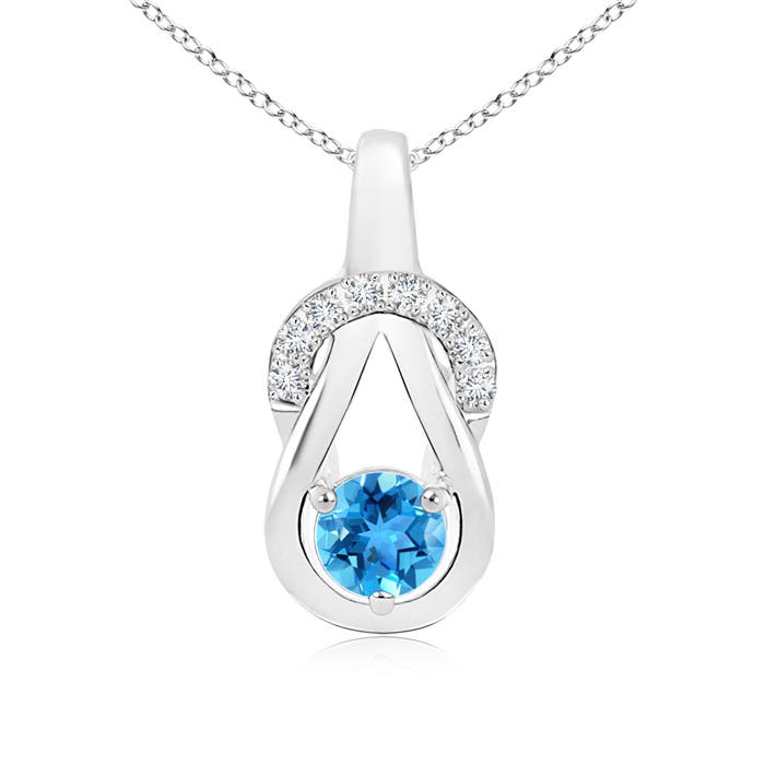 AAA - Swiss Blue Topaz / 0.7 CT / 14 KT White Gold