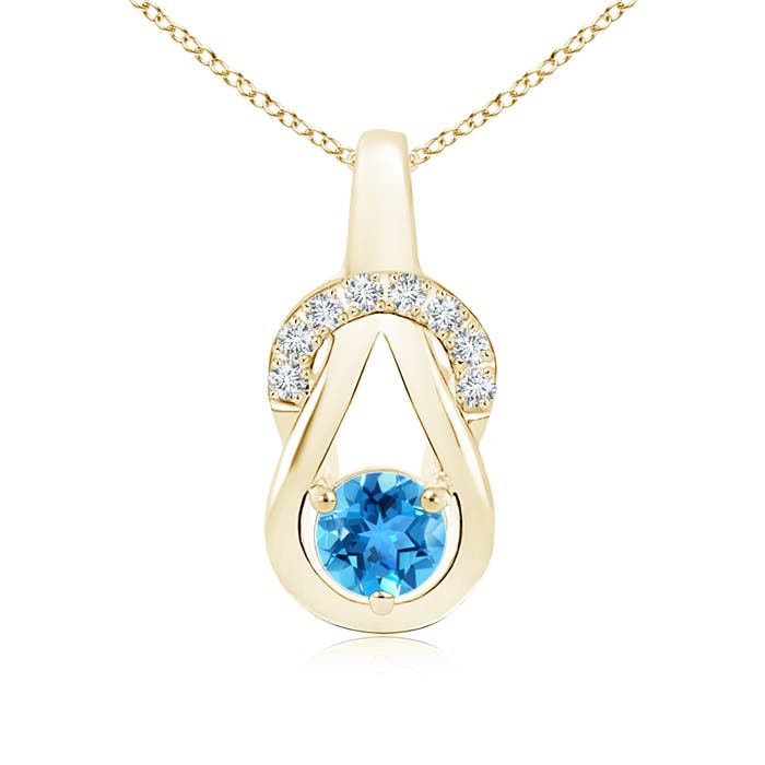 AAA - Swiss Blue Topaz / 0.7 CT / 14 KT Yellow Gold