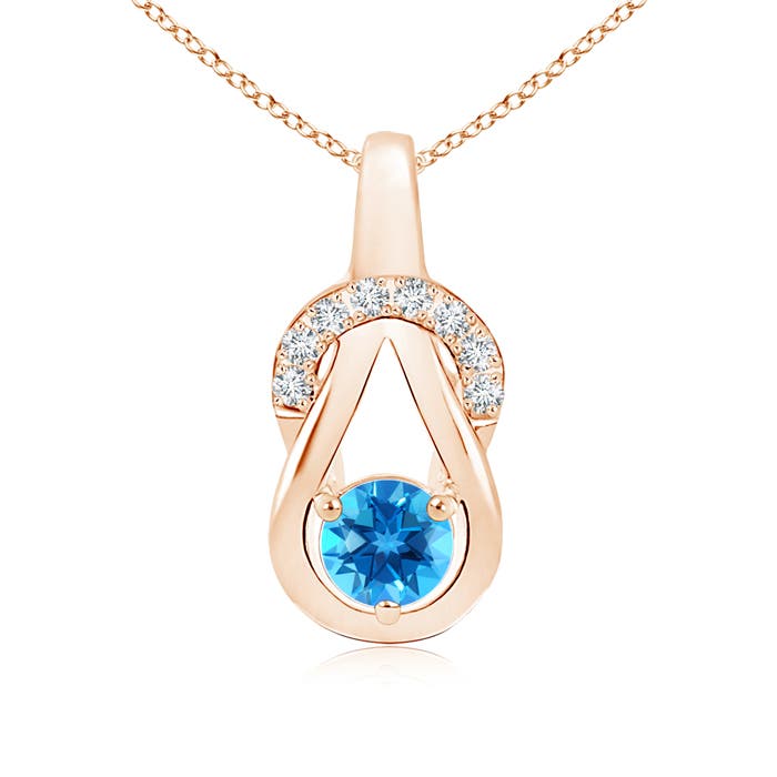 AAAA - Swiss Blue Topaz / 0.7 CT / 14 KT Rose Gold