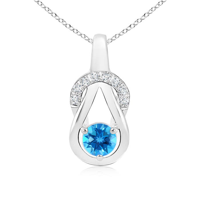 AAAA - Swiss Blue Topaz / 0.7 CT / 14 KT White Gold