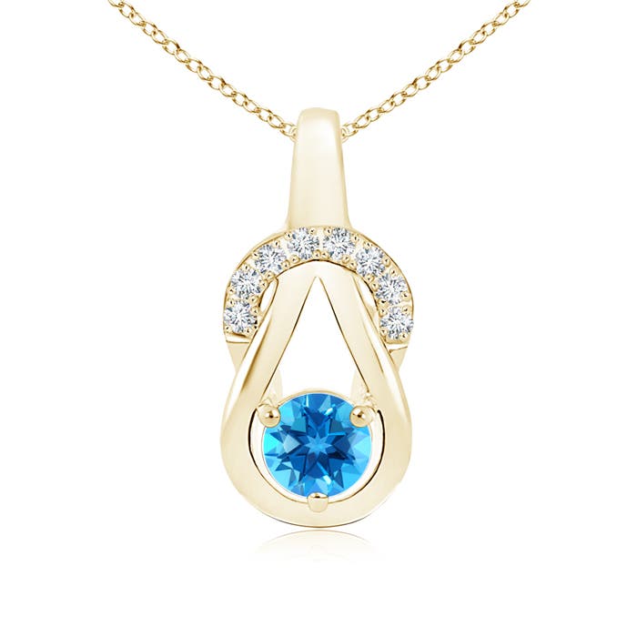 AAAA - Swiss Blue Topaz / 0.7 CT / 14 KT Yellow Gold