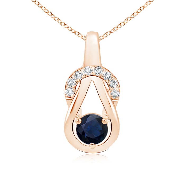 A - Blue Sapphire / 0.7 CT / 14 KT Rose Gold