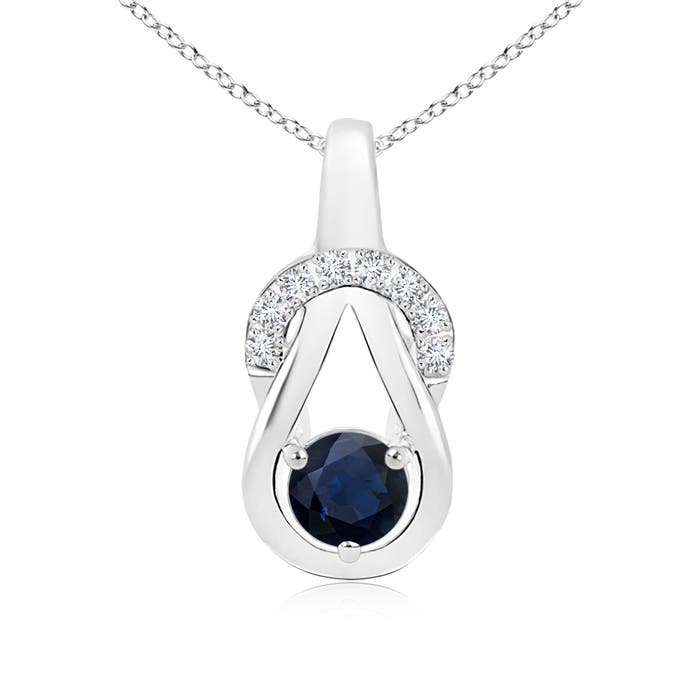 A - Blue Sapphire / 0.7 CT / 14 KT White Gold