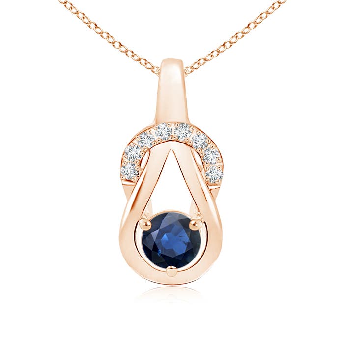 AA - Blue Sapphire / 0.7 CT / 14 KT Rose Gold