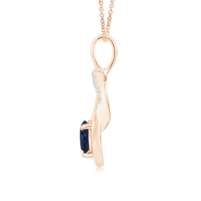 5mm AA Sapphire Infinity Knot Pendant with Diamonds in Rose Gold product image