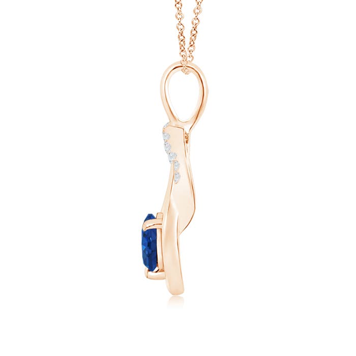 AAA - Blue Sapphire / 0.7 CT / 14 KT Rose Gold