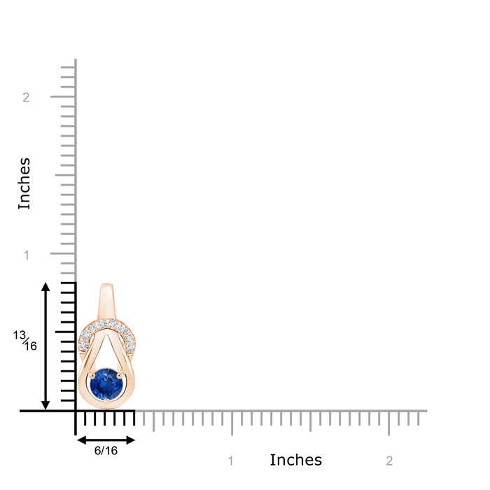 5mm AAA Sapphire Infinity Knot Pendant with Diamonds in Rose Gold product image
