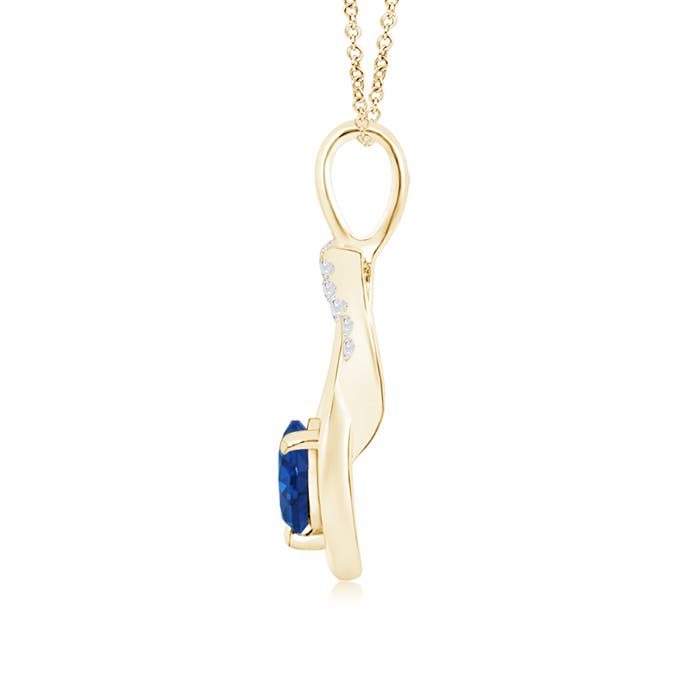 AAA - Blue Sapphire / 0.7 CT / 14 KT Yellow Gold