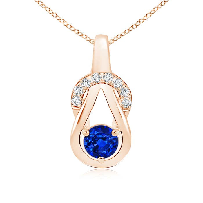 AAAA - Blue Sapphire / 0.7 CT / 14 KT Rose Gold