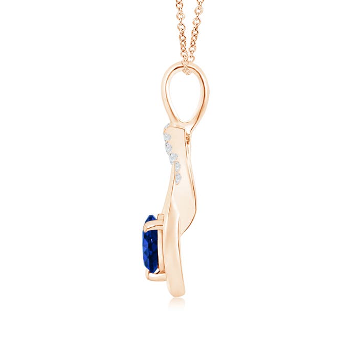 AAAA - Blue Sapphire / 0.7 CT / 14 KT Rose Gold