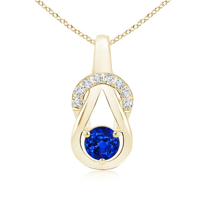 AAAA - Blue Sapphire / 0.7 CT / 14 KT Yellow Gold