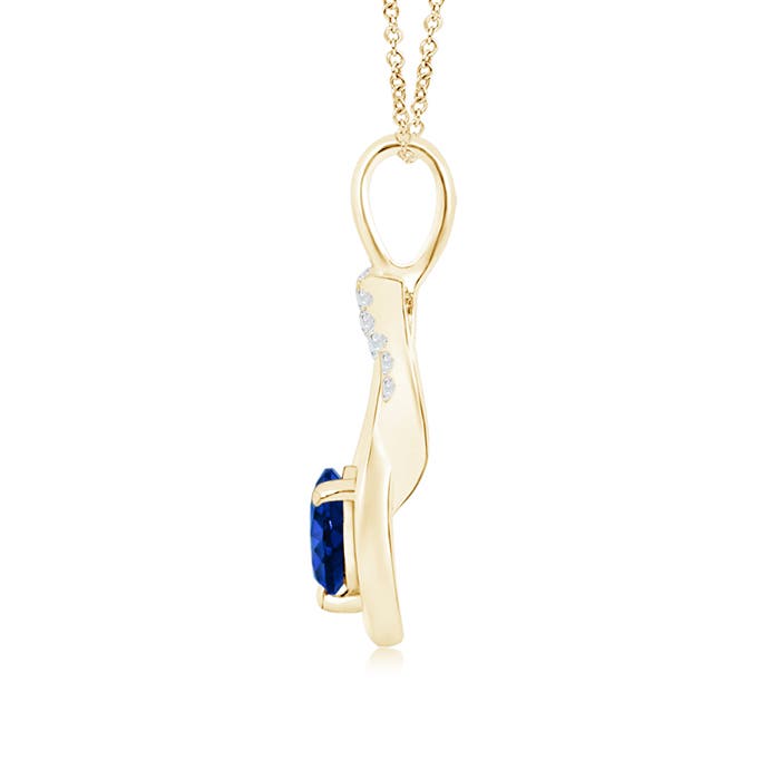 AAAA - Blue Sapphire / 0.7 CT / 14 KT Yellow Gold