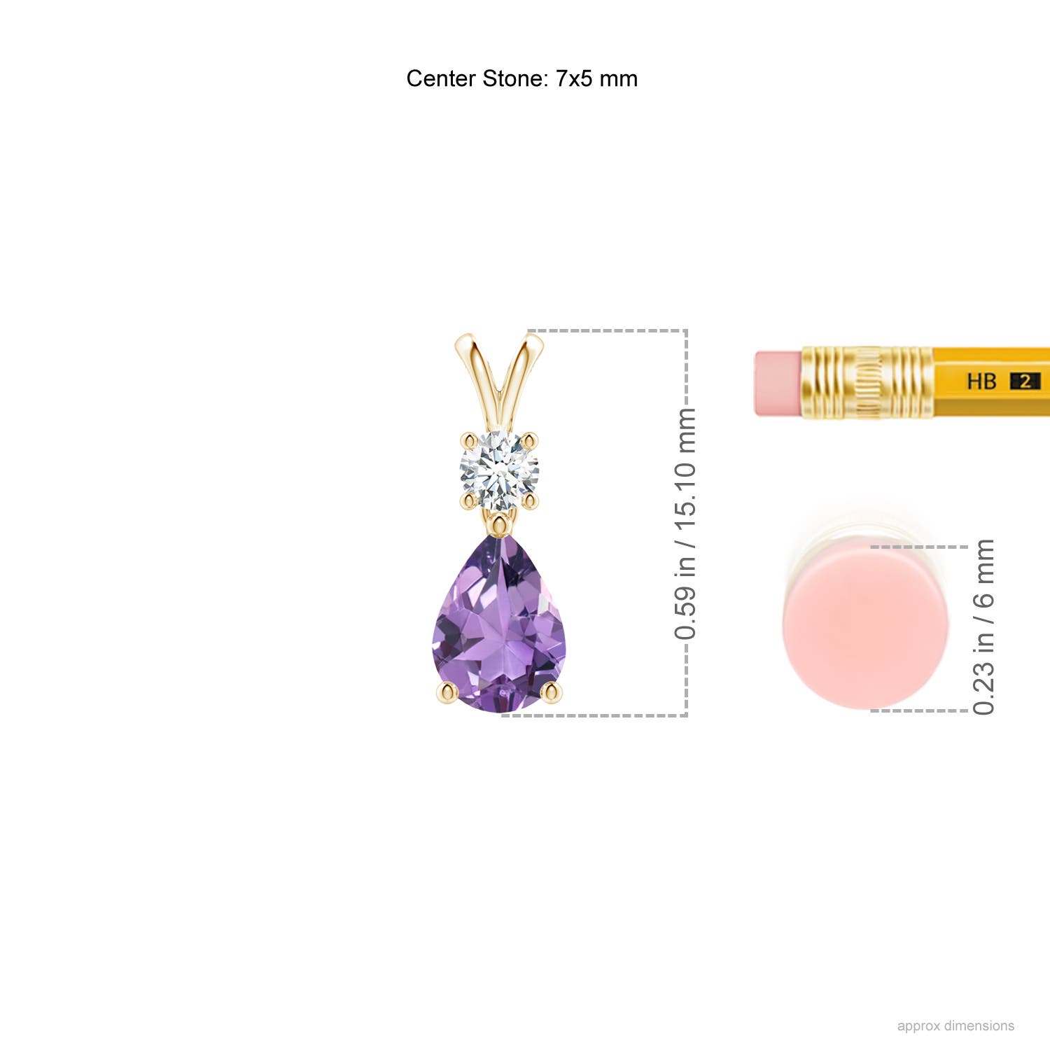 A - Amethyst / 0.71 CT / 14 KT Yellow Gold