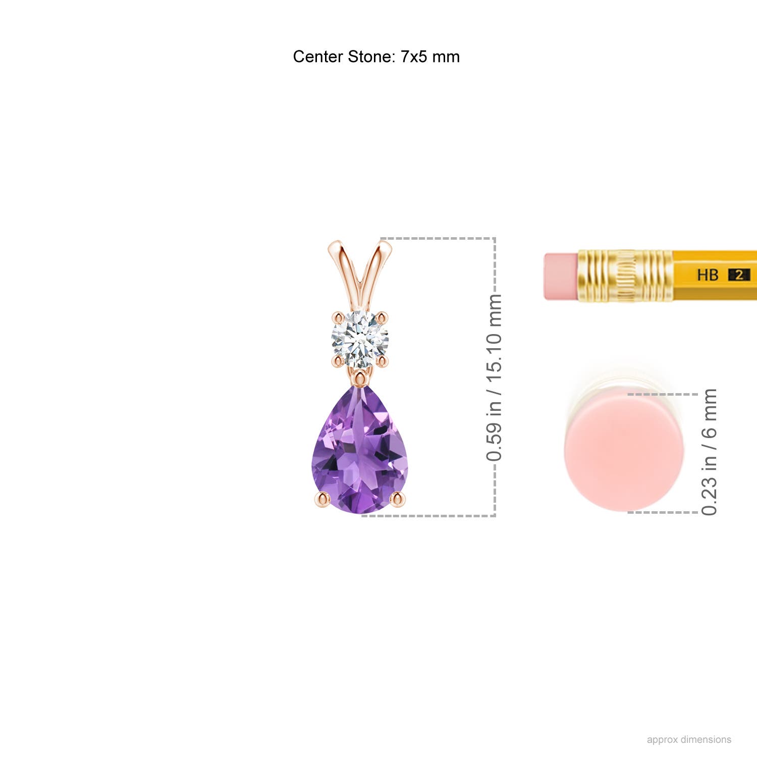 AA - Amethyst / 0.71 CT / 14 KT Rose Gold