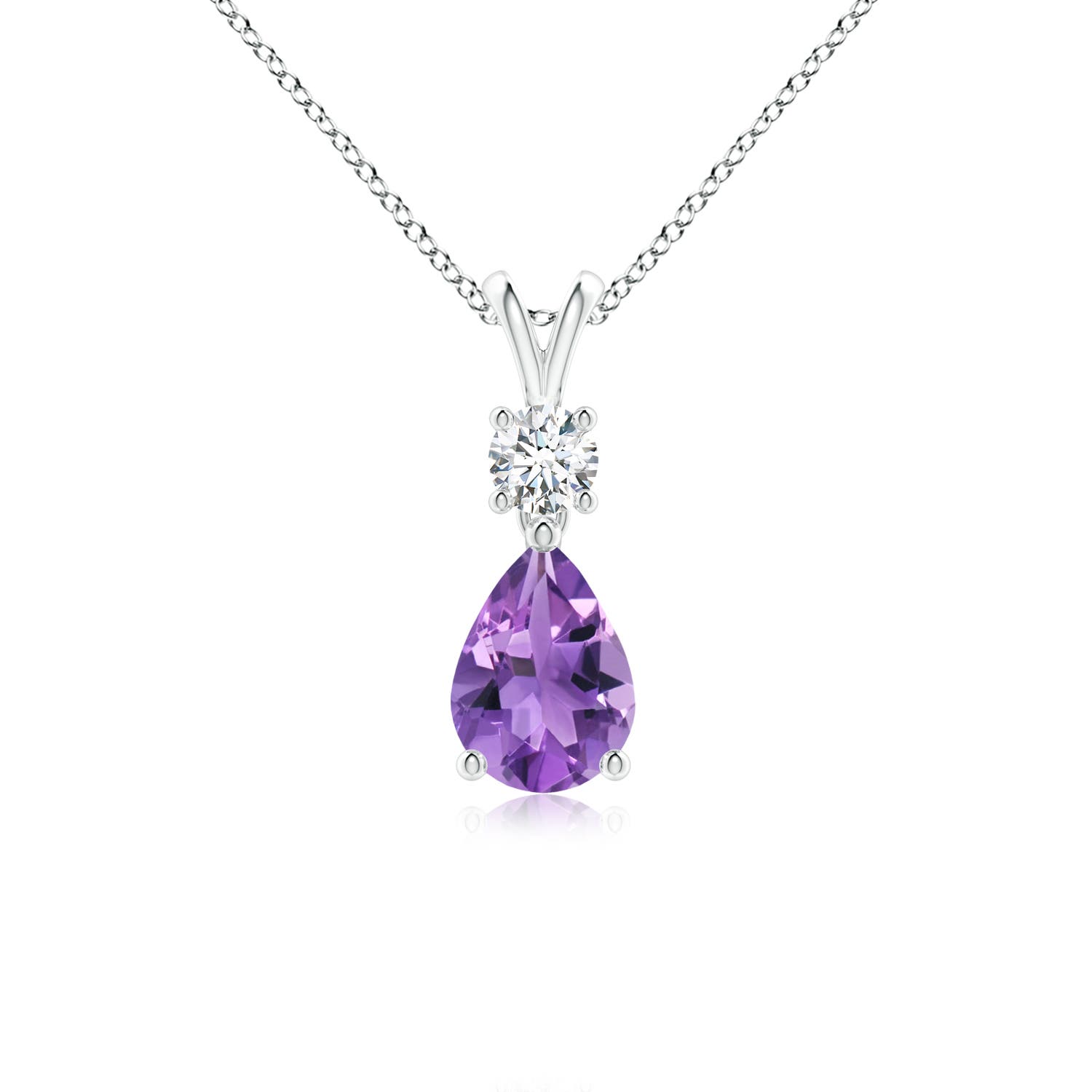 AA - Amethyst / 0.71 CT / 14 KT White Gold