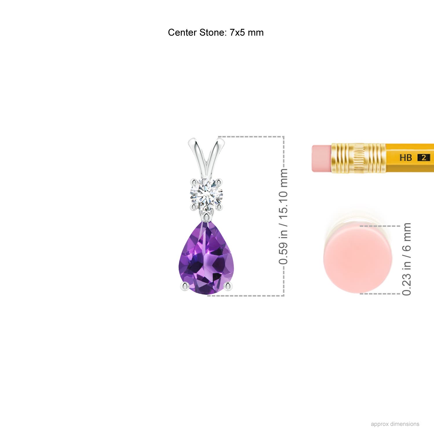 AAA - Amethyst / 0.71 CT / 14 KT White Gold