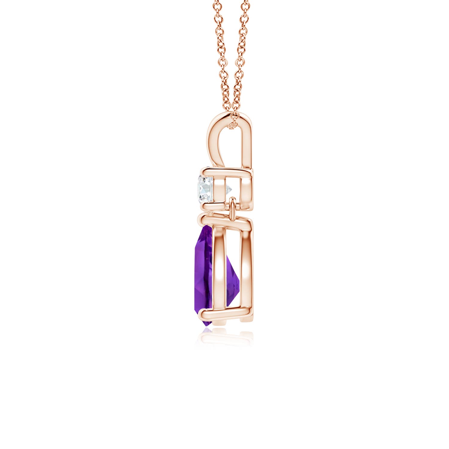 AAAA - Amethyst / 0.71 CT / 14 KT Rose Gold