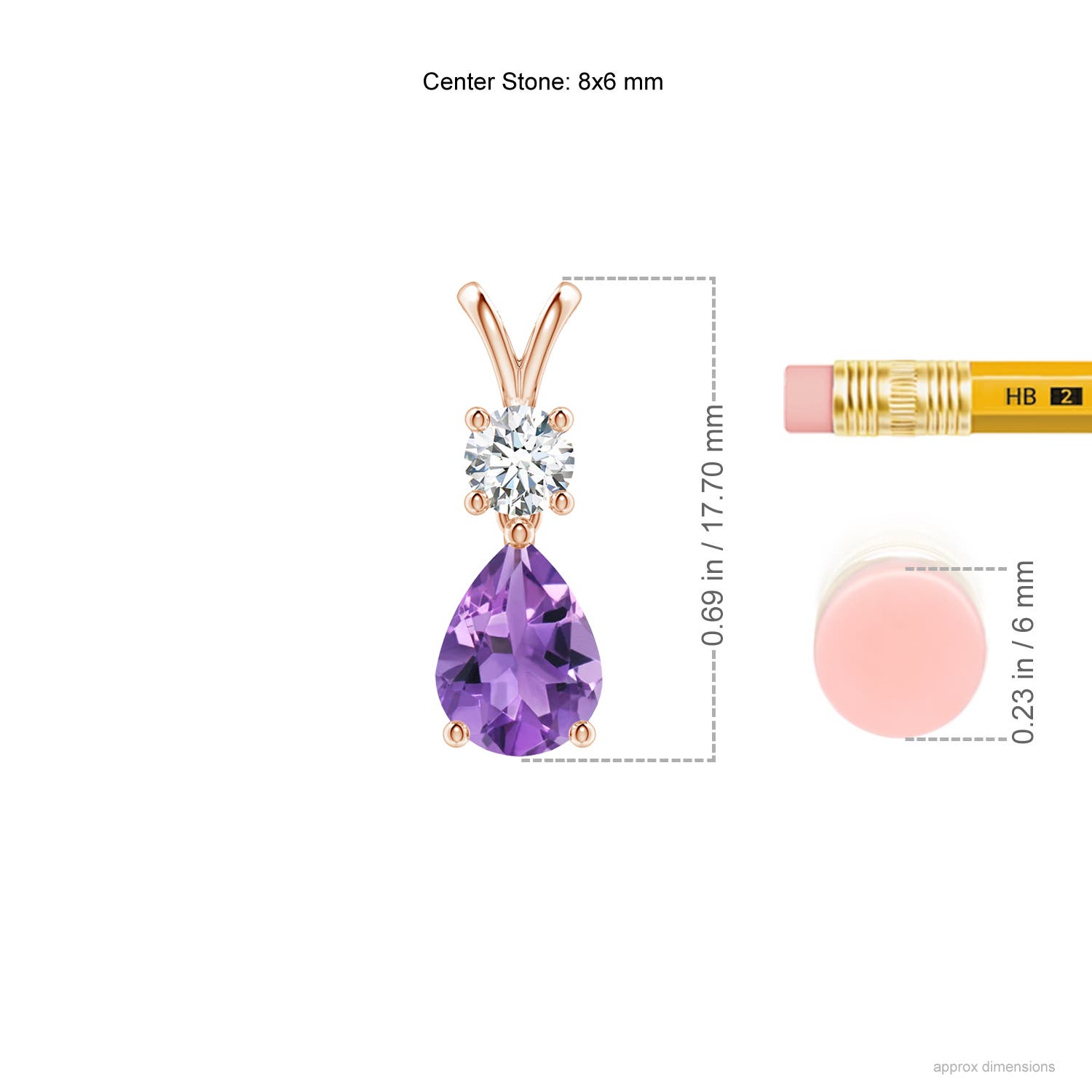 AA - Amethyst / 1.23 CT / 14 KT Rose Gold