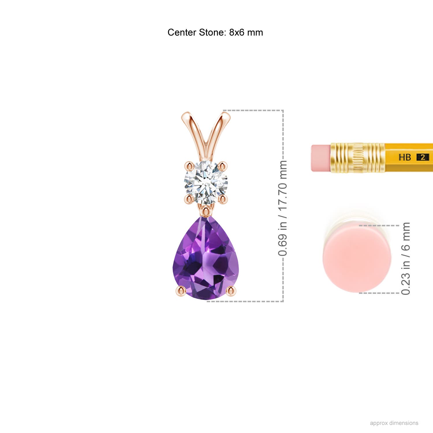 AAA - Amethyst / 1.23 CT / 14 KT Rose Gold