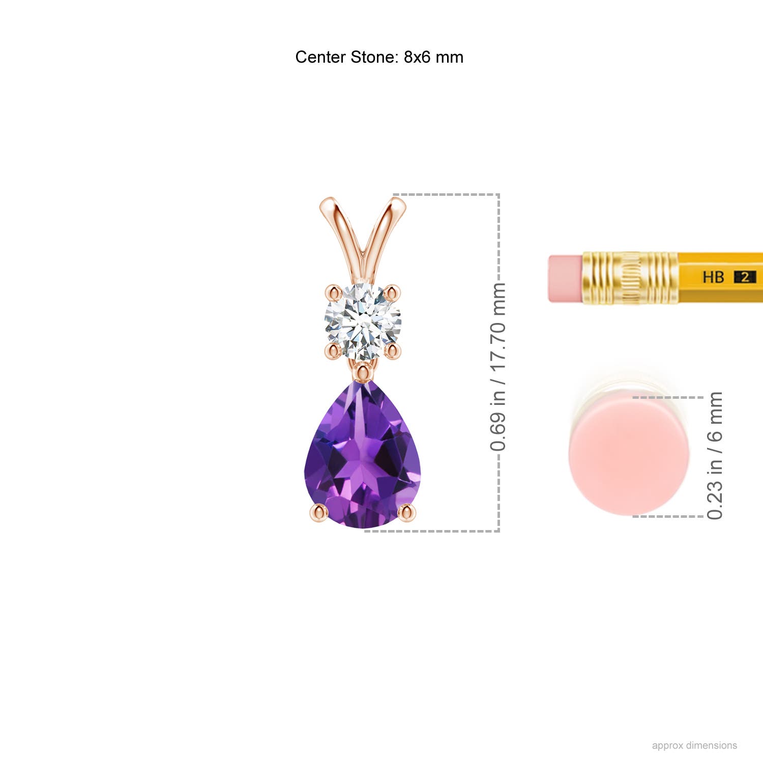 AAAA - Amethyst / 1.23 CT / 14 KT Rose Gold